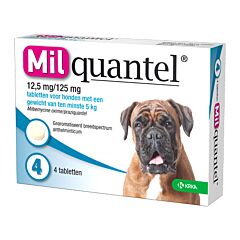 Milquantel 12.5mg/125mg ds 4 tabletten grote hond