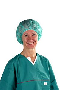 Cap operating nurse, green, 150/pk