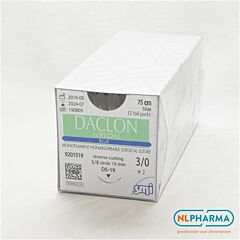 Daclon Nylon Monofil. ep 2 usp 3-0 ds 19mm 75cm 12 stuks
