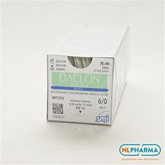 Daclon Nylon Black. ep 0.7 usp 6-0 ds 12mm 75cm 12 stuks