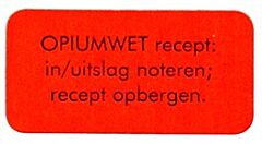 Sticker Opiumwet recept 1000 stickers