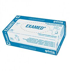 Onderzoekshandschoenen Examed gep. latex mt L 8/9 100 stuks