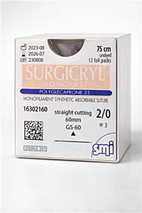 Surgicryl monofast ep-3 usp 2-0 GS-60 75 cm 12 st..