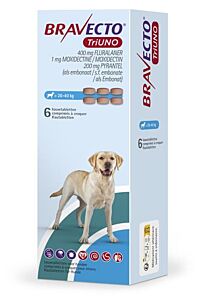 Bravecto Tri Uno 1x6 tablet grote hond 20-40 kg