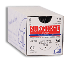 Surgicryl Rapid  Ep 1.5 Usp 4/0 Nld 1/2 Cir Taper 17 mm/75cm