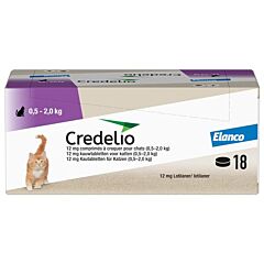 Credelio KAT 12 mg 18 kauwtabletten (0,5-2,0 kg) clinic pack