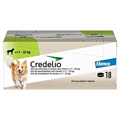 Credelio HOND 450mg 18 kauwtabletten (11-22 kg)clinic pack