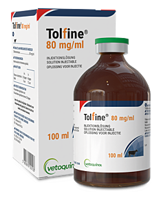 Tolfine 80mg/ml oplossing injectie RUND 100ml