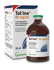 Tolfine 80mg/ml oplossing injectie RUND 50ml