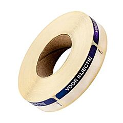 Sticker voor injectie blauw 1000 stickers (rol) 41x10mm