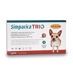 Simparica Trio voor honden 1,25–2,5 kg 3 tabletten