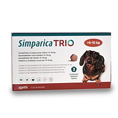 Simparica Trio voor honden > 5 – 10 kg 3 tabletten