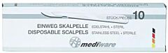 Scalpelmesjes met heft disposabel steriel maat 23, 10 stuks