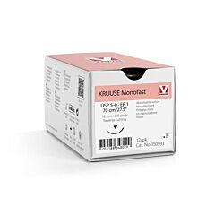 KRUUSE Monofast USP 5-0/EP 1, 70 cm violet 16 mm 12 stuks