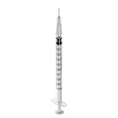 Injectiespuit Plastipak 3delig 1ml naald 27Gx10mm grijs 120x